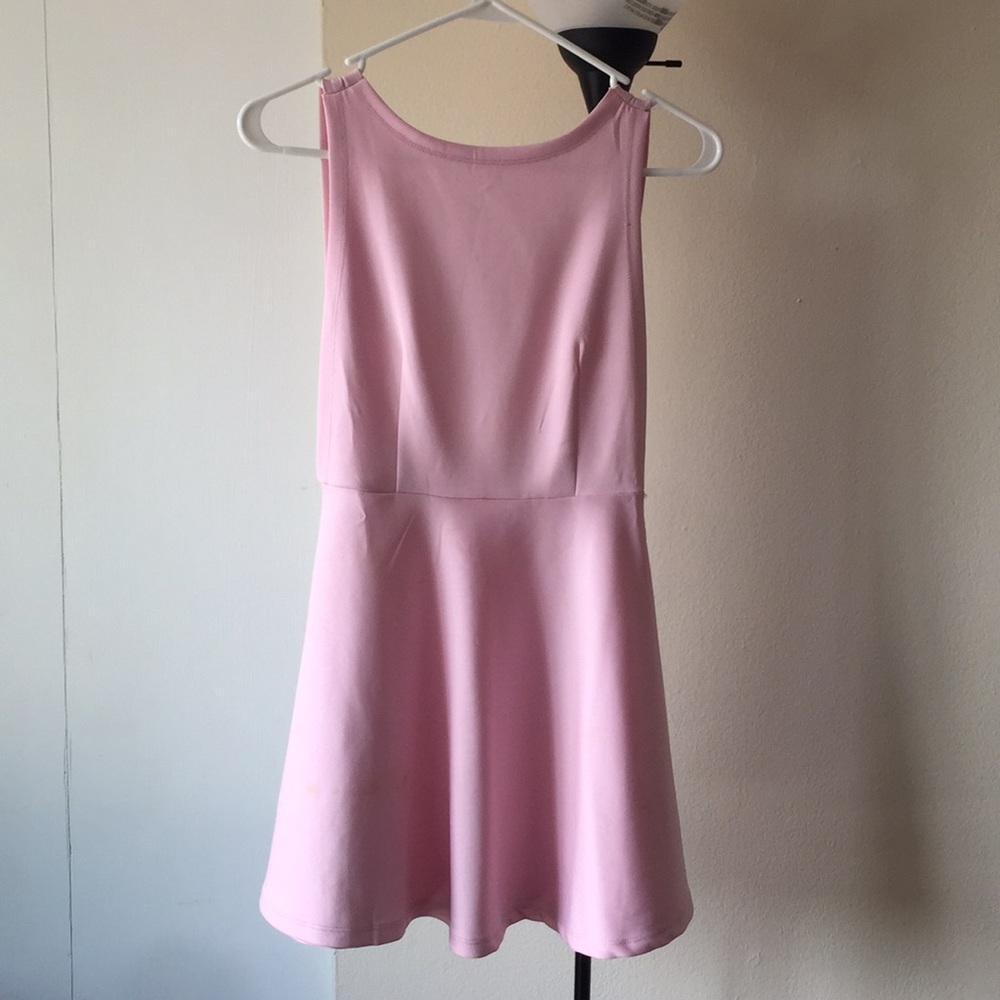 Blush pink dress with open back